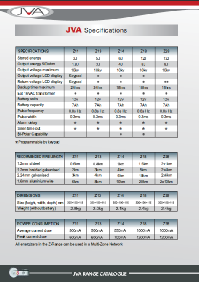 JVA Spec Sheet